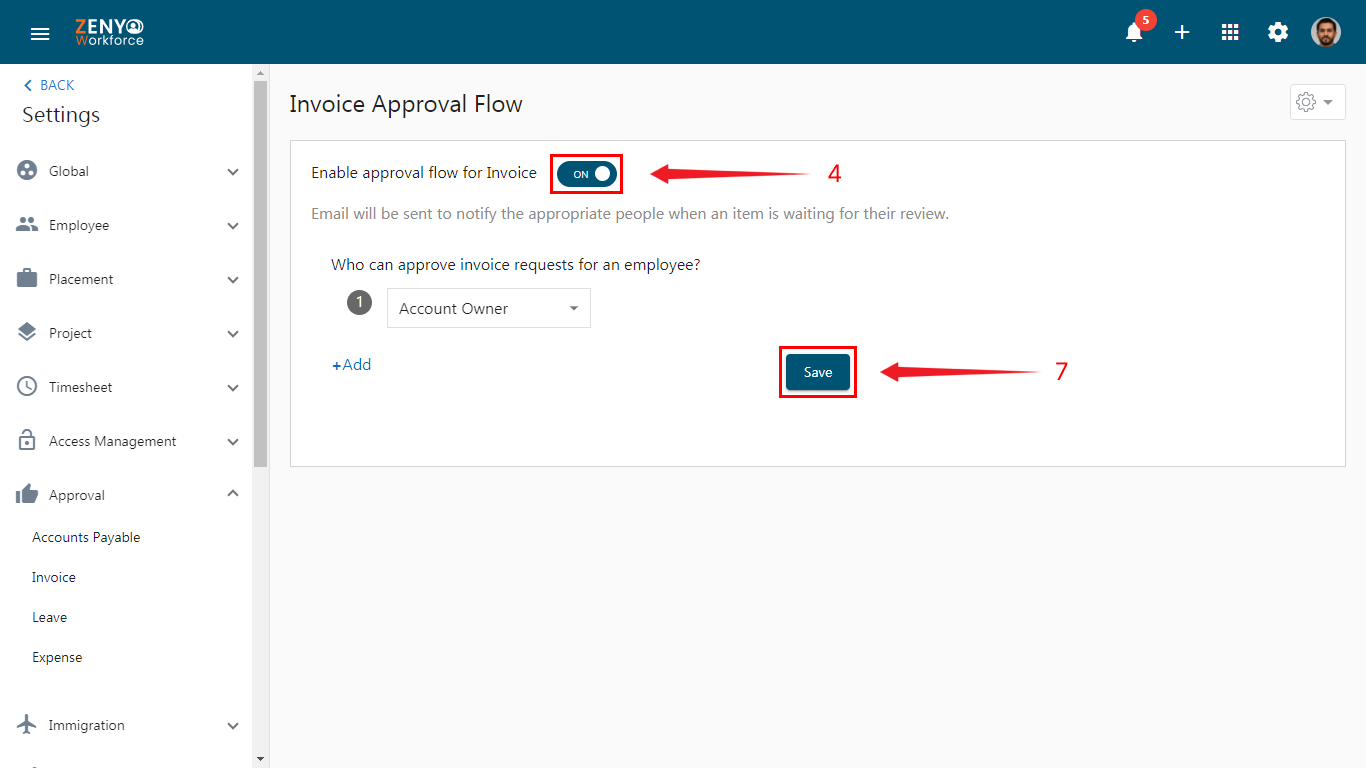 Invoice Approval Flow Enabled