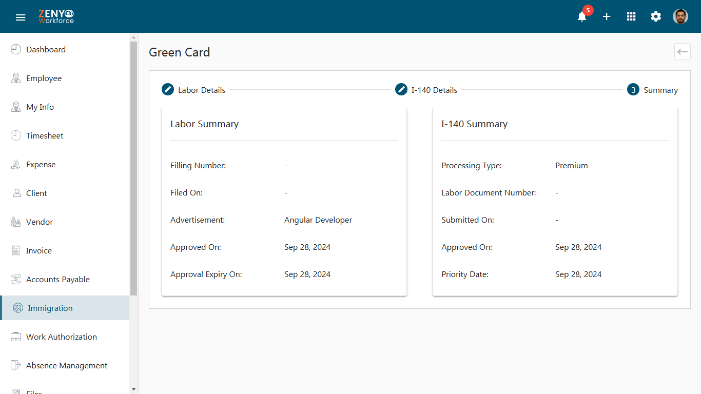 green card summary